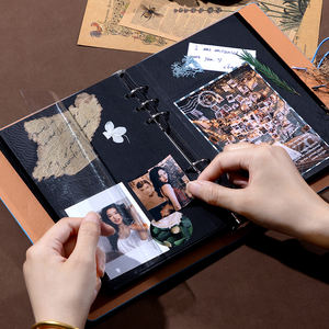 Carnet à feuilles mobiles <span class=keywords><strong>avec</strong></span> couverture élégante, toucher agréable, grande praticité, adapté pour carnet de <span class=keywords><strong>photos</strong></span> manuel, classeur, carnet de notes - Product Image 2