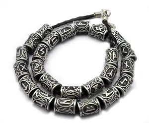Viking A set of 24 rune beard beads can be used for DIY making necklaces bracelets trendy accessories