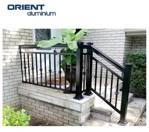 Aluminium handlauf mit Stütz rolle PVC & Metall legierung Balkon Balustraden system Preis im Hersteller