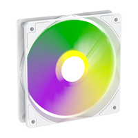 Ventilateur de PC de bureau ARGB blanc à surface lumineuse continue, pack en vrac, haut débit d'air, faible bruit, ventilateur de châssis pour intégrateur de systèmes