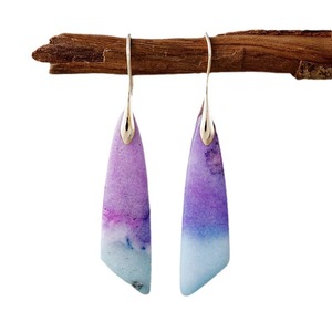 Pendientes colgantes de piedra natural con forma de lágrima, color dorado, morado y azul, joyería de fiesta para mujer, accesorios de moda - Product Image 5