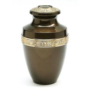 Urna de cenizas de cremación tradicional para adultos, recuerdo conmemorativo metálico sólido, urna decorativa tallada a mano - Product Image 4