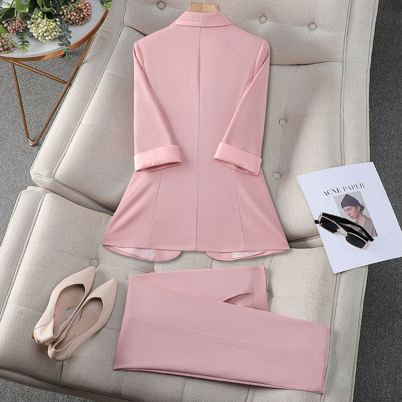 Chaqueta de traje informal de verano rosa para mujer 2024, ropa de