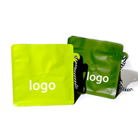 Longe corde huit joints latéraux fond plat sacs de grains de café tirette ouverte fermeture éclair refermable feuille d'aluminium doublé sac de café avec valve