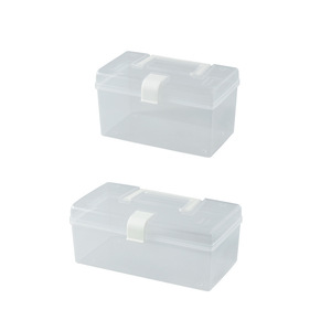 Portable Transparent Plastic Storage <b>Box</b> With Lid Rectangle Desktop Organizer For Office Supplies And Snacks <b>Small</b> Size Large - Product Image 5