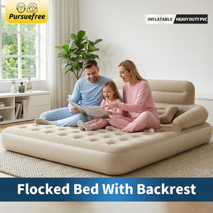 <b>Inflatable</b> Headboard Bed Removable Air Mattress Rectangular Minimalist Style For Indoor Outdoor Camping Home Use - Product Image 2