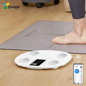 Bmi Fitness Balança Digital elétrica profissional para banheiro de gordura corporal, sensor de peso humano com função Bluetooth com tela VA de 4,7 polegadas