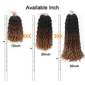 Cabello de ganchillo <span class=keywords><strong>largo</strong></span> y ondulado para mujer, <span class=keywords><strong>pelo</strong></span> trenzado sintético con degradado de 30 pulgadas, con diseños de diosa Locs de imitación, raíces africanas y rastas - Product Image 2