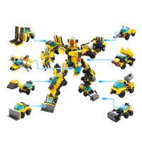 Truk Konstruksi Kota Lele Brother Transform Robot 8-in-1 Mainan Blok Bangunan Anak