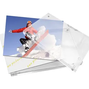 5X7 Doorzichtige Dikke Plastic Zelfstaande Magnetische Transparante Acrylblok Fotolijst