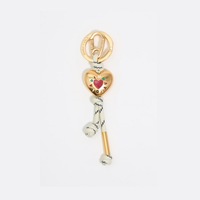 Porte-clés en alliage en forme de cœur avec lettre plaqué or 18 carats, certifié CE, accessoires de sac, style punk, polyvalent pour femmes