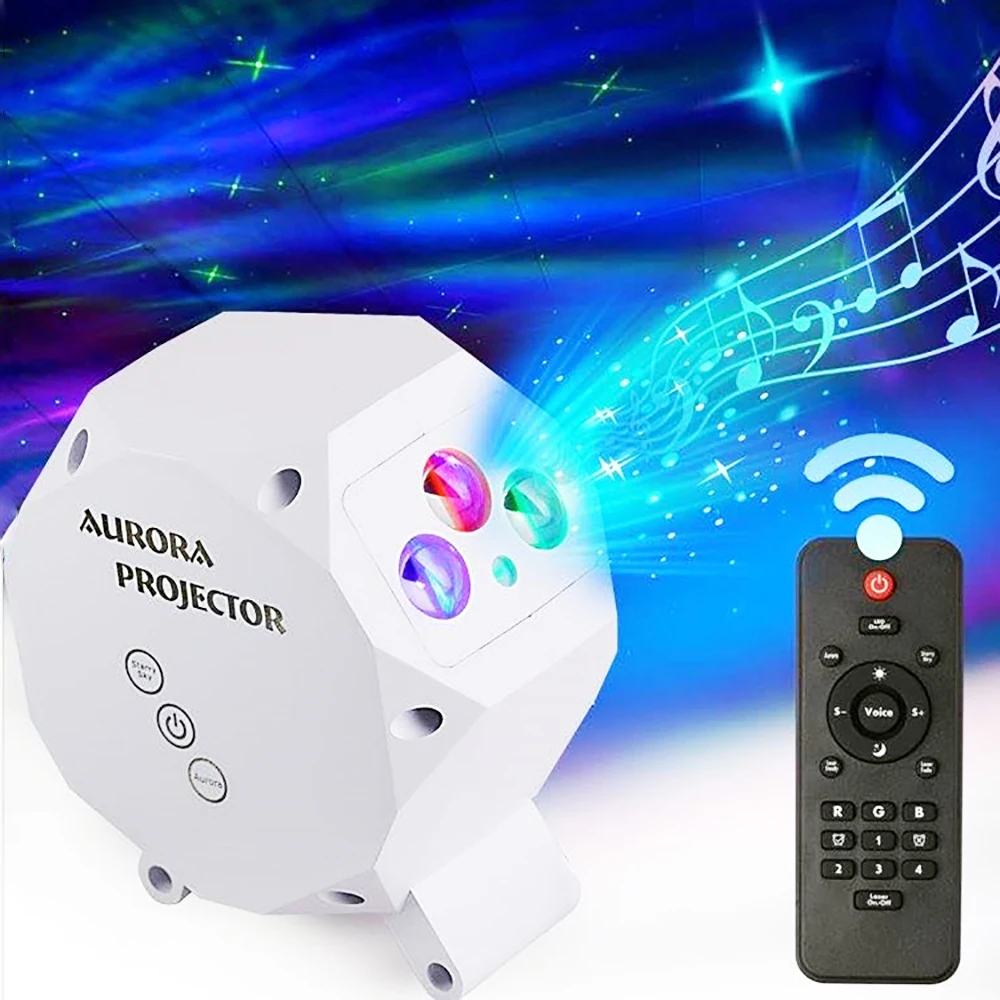 Новый музыкальный прожектор Amazon с дистанционным управлением, светодиодный проектор с изображением туманности и звезды, новый ночной прожектор