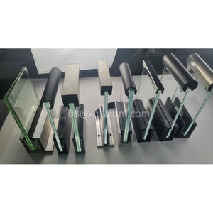 Klassische Aluminium legierung Rund kappe Metallrohr Geländer Balkon Balustrade Glas geländers ystem Glas Deck Geländer - Product Image 4