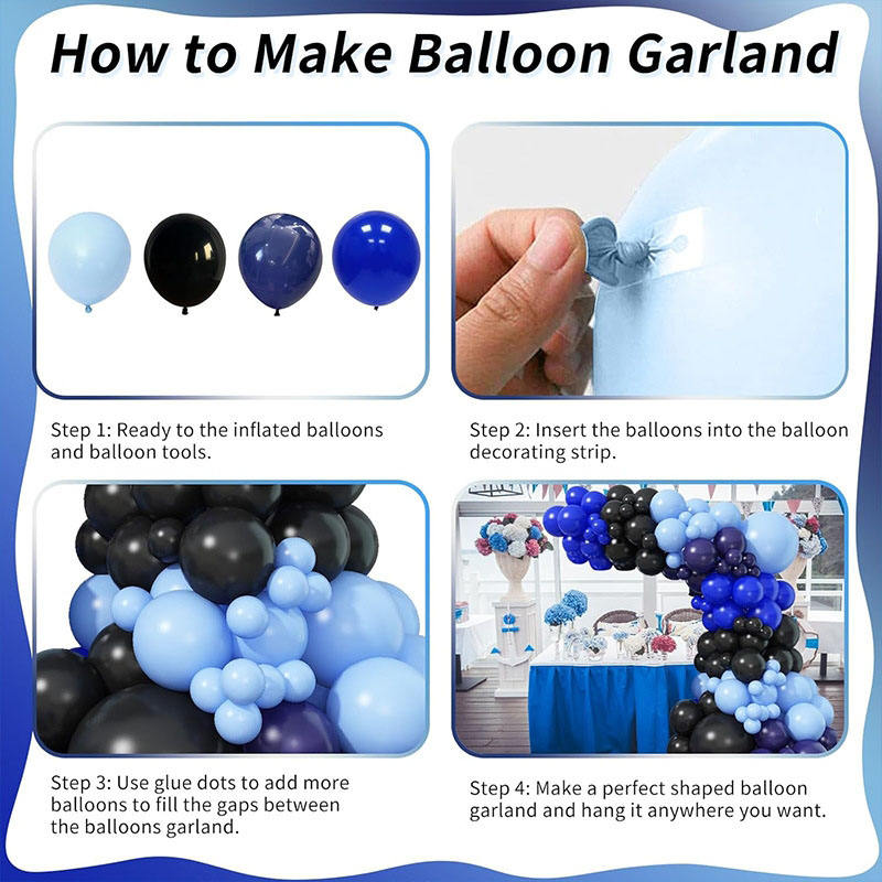 Bulk Wholesale Nave Blue Black Birthday Decoration Balloon Sets Loyal Blue Balloon Garland Kit for Baby Shower Graduation Party
