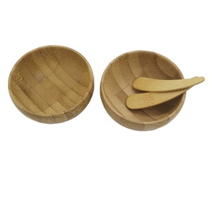 Mini cuenco para mezclar cuidado de la piel desechable respetuoso con el medio ambiente al por mayor, cuenco para mascarilla facial, cuchara cosmética personalizada, bricolaje, belleza, bambú plano - Product Image 1