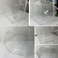 Conteneur de stockage pour nourriture pour chien en acrylique transparent sur mesure à 2 compartiments de 16 gallons, bac à nourriture pour animaux de compagnie avec étiquette de prix pour friandises pour chiens et chats