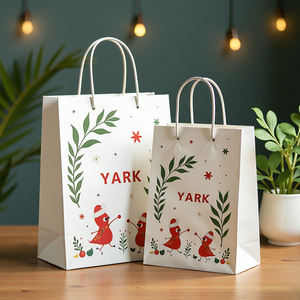 Custom Printed High-quality Thick Kraft Bag Take Away Paper Bag Recyclable Shopping Paper Bag With <b>Ribbon</b> Handle - Product Image 5
