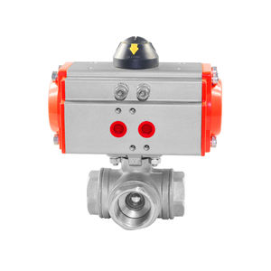 Furui L T Port NPT BSPT <span class=keywords><strong>BSPP</strong></span> Filetage Acier Inoxydable 304 Vente en gros Vanne à boisseau sphérique à 3 voies ISO5211 Mountain Pad - Product Image 5