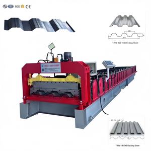 Máquina perfiladora de chapa metálica 3 Peaks 1050+50 para fabricación de cubiertas de acero, con motor de caja de cambios automática y PLC - Product Image 1