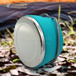 Portable Outdoor Camping Cookware Stainless Steel <b>Sauce</b> Pan with <b>Pot</b> Cover 1-2L Lightweight Polished for Gas Stove - Product Image 4
