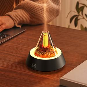 Difusor de Aceites Esenciales Único, Difusor de Aroma de Lava Volcánica, Luz Nocturna LED Colorida, Mini Difusor Portátil de 80 ml con Luz de Vela - Product Image 3