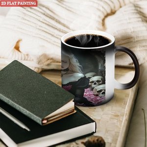 Mug en céramique noir givré 11oz sensible à la chaleur pour le bureau quotidien - Product Image 3