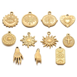 5 Stück Edelstahl rundes Kreuz Sun Moon Hand Charm Anhänger für Ohrringe Armband Halskette DIY Schmuck herstellung Zubehör - Product Image 3