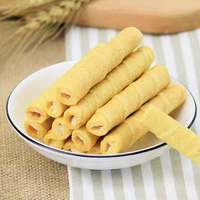 Vente en gros de rouleaux d'œufs aux saveurs de noix de coco/lait, biscuits fourrés à la crème, gaufrettes croustillantes sucrées, emballés individuellement