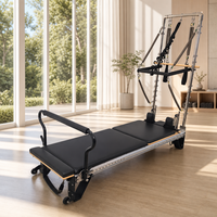 Reformer Pilates Cadillac de qualité professionnelle avec tour réglable et barre de résistance à 5 ressorts pour studio de fitness, salle de sport à domicile, capacité max. 150 kg