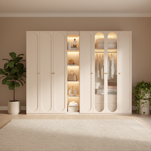 Guardaroba di lusso in legno con bambino e piccolo design modulare in stile minimalista moderno camera da letto - Product Image 2