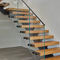 Escalier personnalisé moderne en acier au carbone mono poutre en bois de hêtre/chêne escalier intérieur/escalier design pour maisons