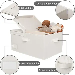 Hot Selling Folding Kid Toy Storage Boxes Bins Clothing Organizer Fabric Storage Containers With Lids