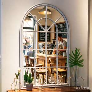 Venta Directa de Fábrica, <span class=keywords><strong>Espejo</strong></span> Decorativo de Pared Grande con Marco de Hierro Negro, Dorado y <span class=keywords><strong>Blanco</strong></span>, Estilo Moderno, para Sala de Estar, Alta Calidad - Product Image 1