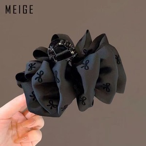 Feather <b>Bow</b> Mesh Bubble Hair Clip Women Party Headdress Shark Clip Imitation Pearl Manual Crafted - Product Image 2