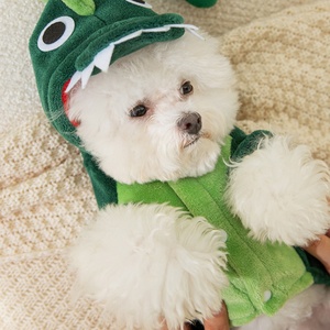 Pakaian Hewan Peliharaan Mantel Transformasi Dinosaurus Lucu untuk Kucing dan Anjing Bahan Flanel Ramah Lingkungan Pakaian Hewan Peliharaan Musim Gugur/Dingin - Product Image 5