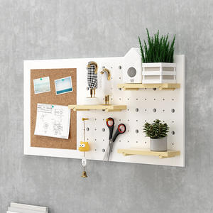 Fai da te altre decorazioni per la casa a buon mercato in legno pegboard peg board shelf <span class=keywords><strong>wall</strong></span> display storage organizer stand rack - Product Image 3