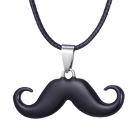 Collar con Colgante de Barba y Bigote de Acero Inoxidable ZRM, con Cadena de Cuerda, para Unisex, Joyería de Aniversario