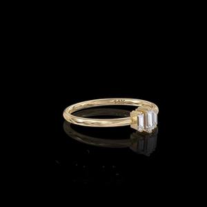 3 Stone <b>Dainty</b> Cut Natural Diamond 14k Solid Gold Classic Minimalist Wedding <b>Rings</b> OEM ODM Fine Jewelry Party Gift - Product Image 3
