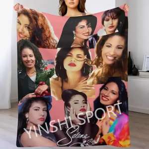 Venta caliente nuevo diseño <span class=keywords><strong>Karol</strong></span> <span class=keywords><strong>G</strong></span> y Selena polar viaje franela tiro terciopelo felpa personaje Manta - Product Image 2