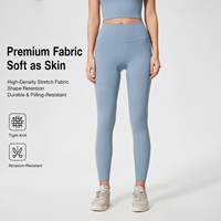 Leggings de Yoga de Cintura Alta para Mujer, Efecto Segunda Piel, Spandex/Nylon, Levanta Glúteos, Suaves y Elásticos, Pantalones de Pilates, Leggings Largos