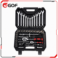 Kit d'outils de réparation automobile GOF 61 pièces en acier durable, ensemble complet de clés à douilles pour l'entretien des véhicules, coffret rigide