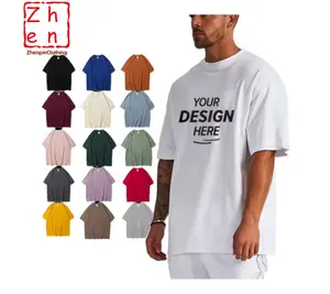 T-Shirt corta personalizzata tinta unita in cotone 100% oversize peso massimo Drop spalla produttore di T-Shirt bianca