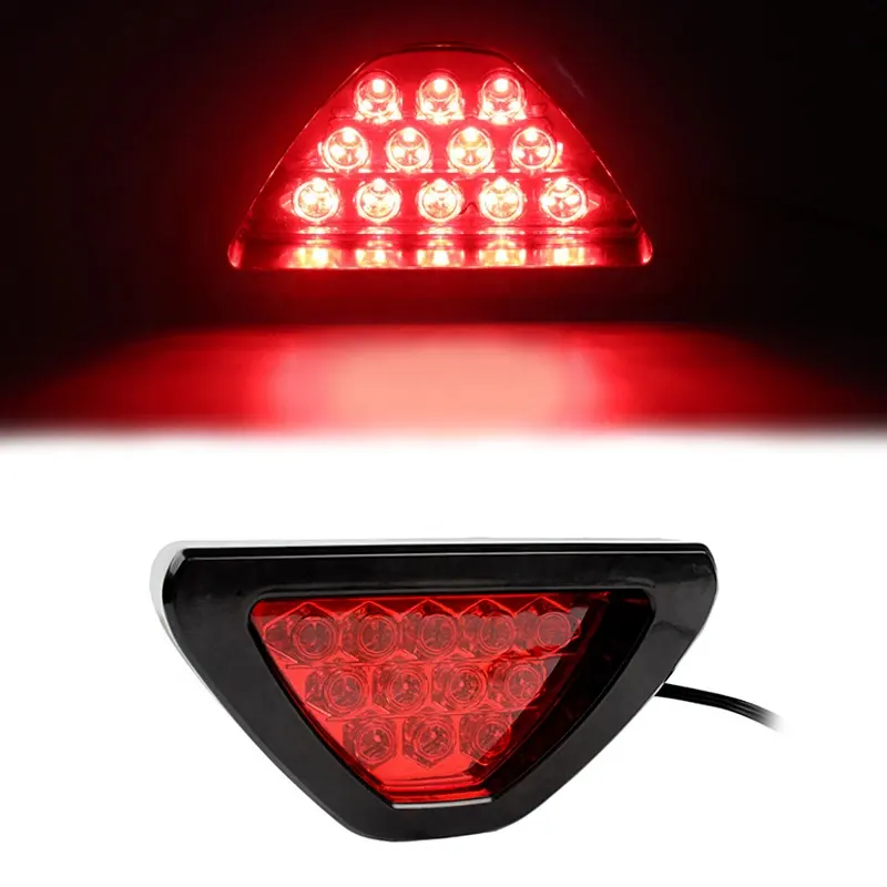 Luzes de freio universal f1 estilo 12 led, traseiro vermelho, terceiro parada de freio, luz de segurança, lâmpada led