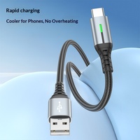 Cable USB Tipo-C/Tipo-A con Indicador LED para Carga Rápida y Transferencia de Datos para Teléfono Móvil