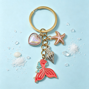Llavero de pez con logotipo personalizado OEM ODM, de aleación de zinc, con dije de animal marino y relleno de esmalte de color, accesorios para colgar en bolsos - Product Image 2