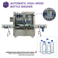 Machine de rinçage automatique à grande vitesse pour bouteilles en verre avec contrôle PLC pour atelier de production d'huile et de shampoing