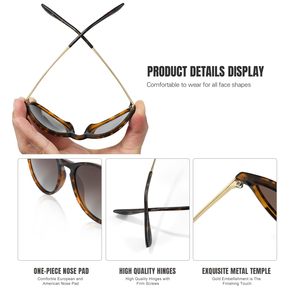 Polarized Sunglasses for Women Men - Trendy 2025 Vintage Classic Retro Round <b>Mirrored</b> Lens Designer Style - Product Image 4
