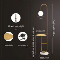 Lampe sur pied LED d'intérieur de style nordique moderne, corps en fer scandinave, table basse pour salon, chambre à coucher, chevet, petite et minimaliste