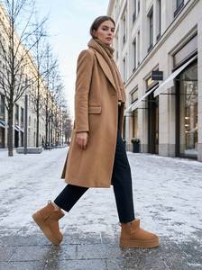 Botas de nieve mini de plataforma listas para enviar para mujer, MOQ bajo de 36 pares, botas de invierno de lujo de gamuza con suela gruesa, suministro de fábrica - Product Image 2