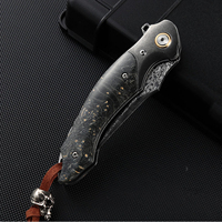 Couteau de poche D2 Blade, camping, extérieur, tactique, autodéfense, EDC, couteau pliant, manche en alliage de titane, OEM, 60HRC